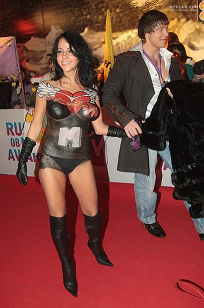 Елена Беркова топлесс на Russia Music Awards, 2008
