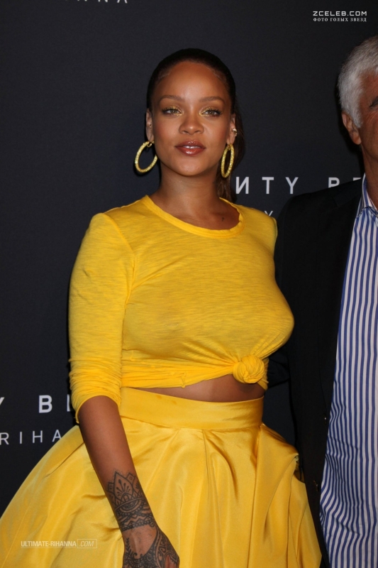 Рианна без лифчика на вечеринке Fenty Beauty, Сентябрь 2017