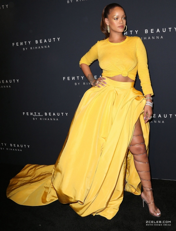 Рианна без лифчика на вечеринке Fenty Beauty, Сентябрь 2017