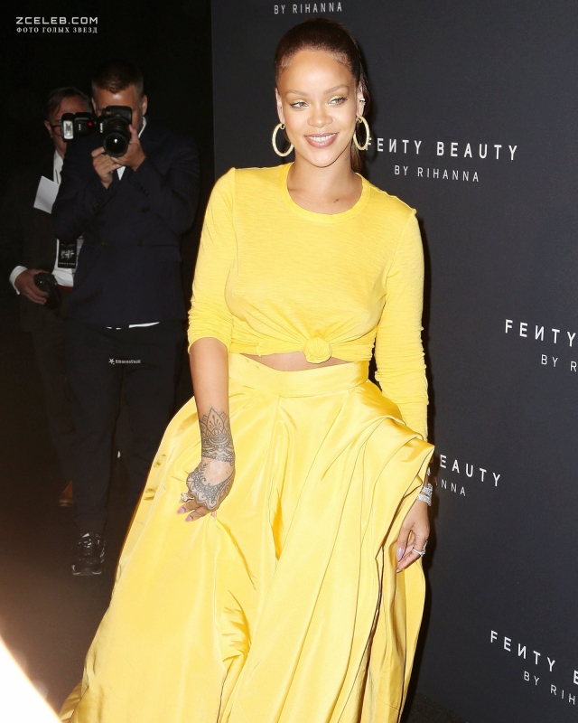 Рианна без лифчика на вечеринке Fenty Beauty, Сентябрь 2017