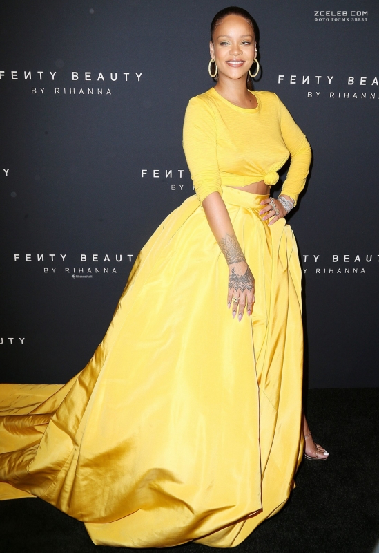 Рианна без лифчика на вечеринке Fenty Beauty, Сентябрь 2017