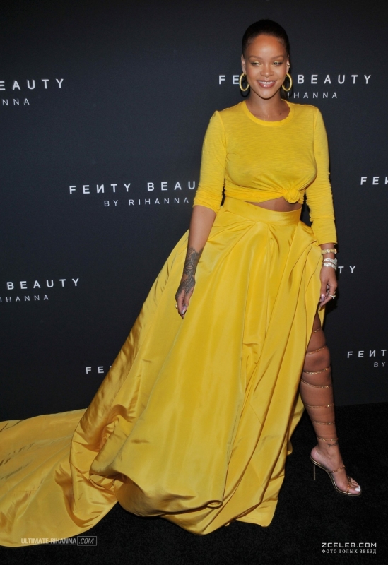 Рианна без лифчика на вечеринке Fenty Beauty, Сентябрь 2017
